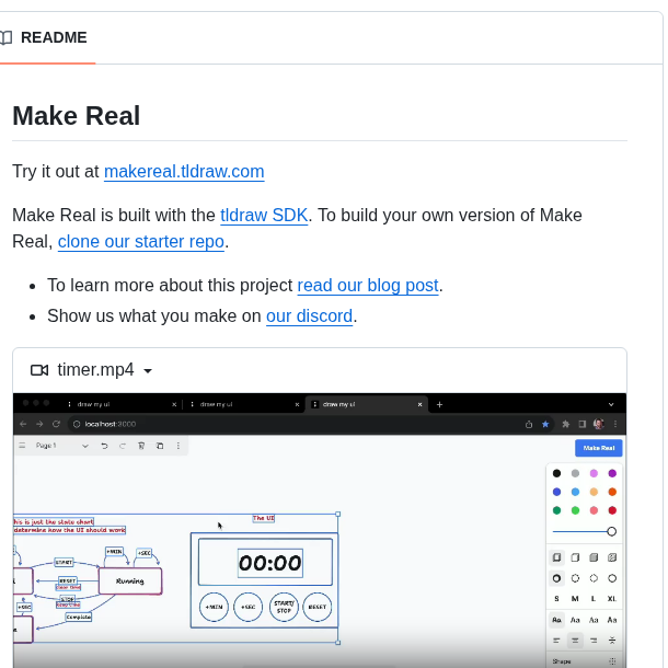 Tldraw Make Real screenshot