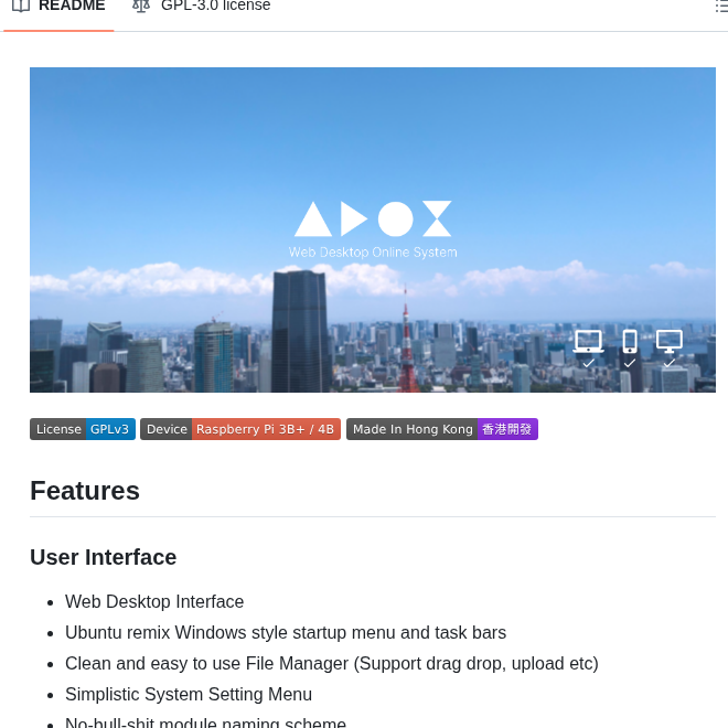 Tobychui Arozos screenshot