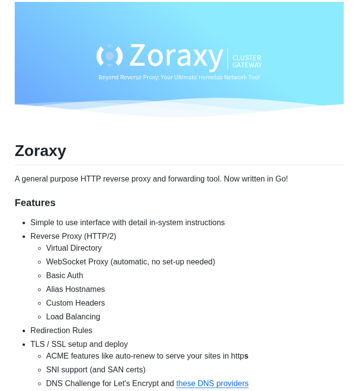 Tobychui Zoraxy screenshot