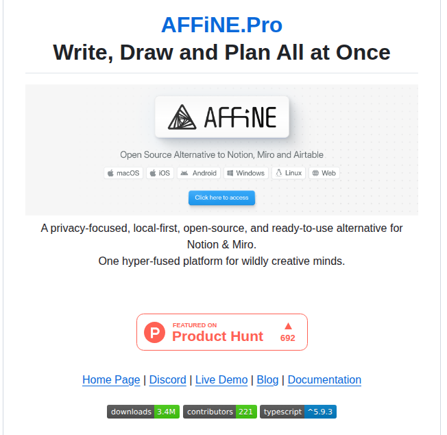 Toeverything Affine screenshot