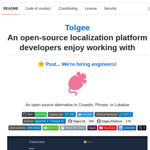 Tolgee Tolgee Platform screenshot