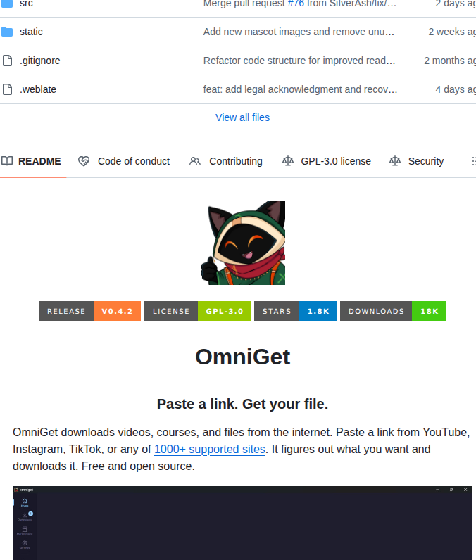 Tonhowtf Omniget screenshot