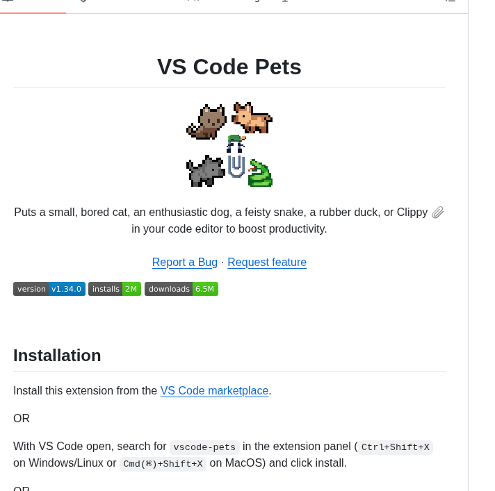 Tonybaloney Vscode Pets screenshot