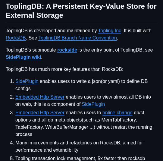 Topling Toplingdb screenshot