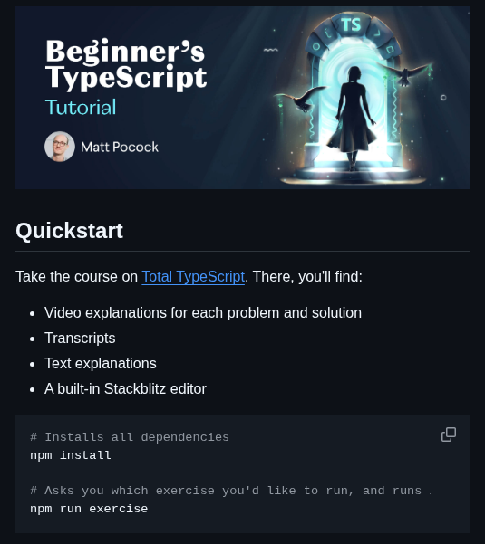Total Typescript Beginners Typescript Tutorial screenshot
