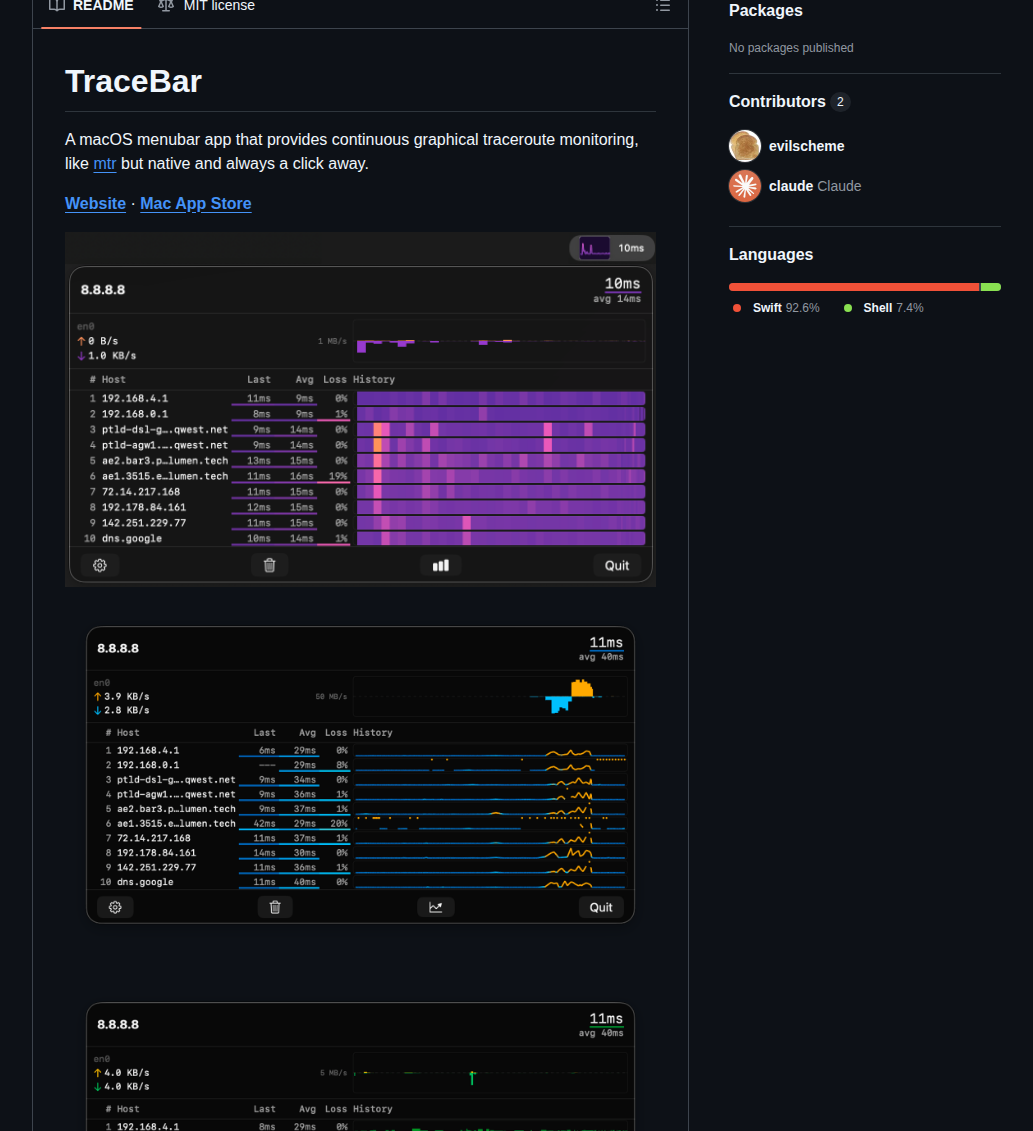 Tracebar App Tracebar screenshot