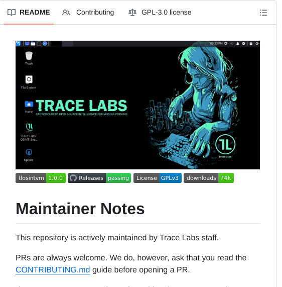 Tracelabs Tlosint Vm screenshot