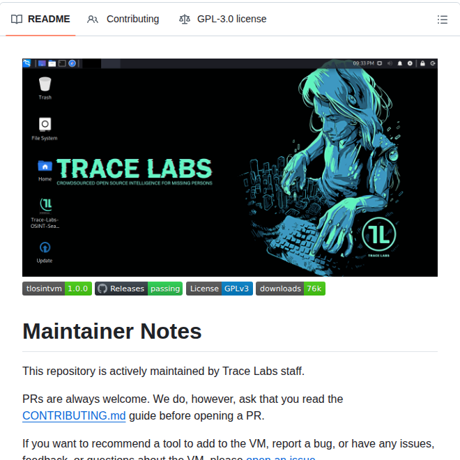 Tracelabs Tlosint Vm screenshot