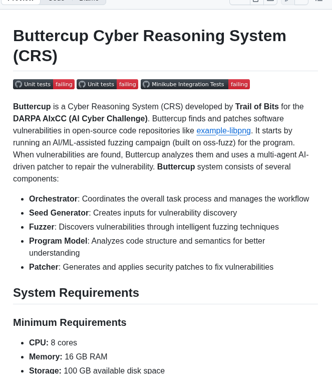 Trailofbits Buttercup screenshot