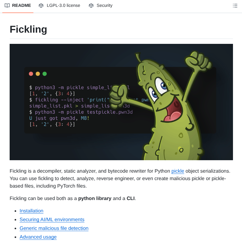 Trailofbits Fickling screenshot