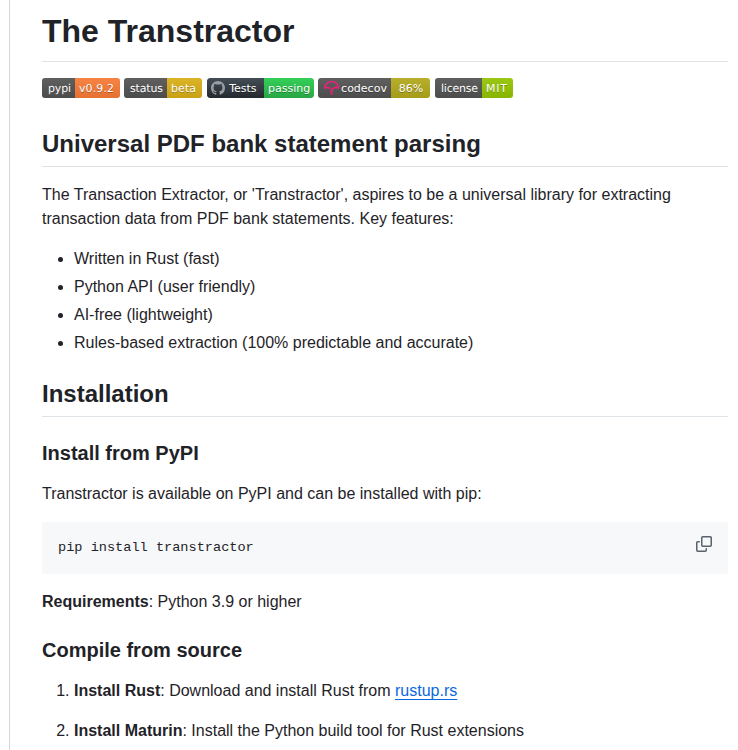 Transtractor Transtractor Lib screenshot