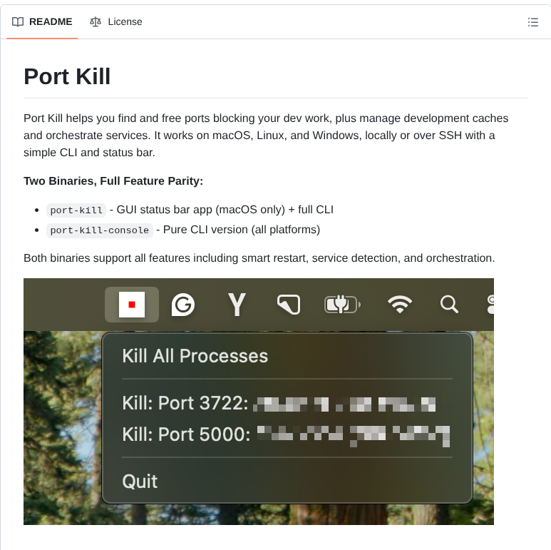 Treadiehq Port Kill screenshot