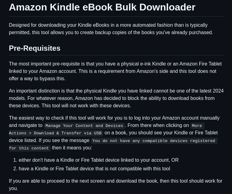 Treetrum Amazon Kindle Bulk Downloader screenshot