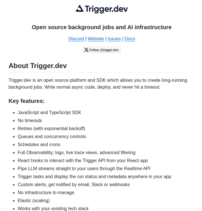 Triggerdotdev Trigger.dev screenshot