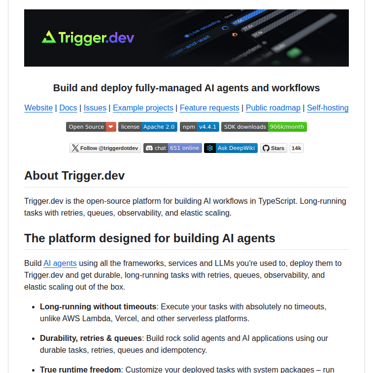 Triggerdotdev Trigger.dev screenshot