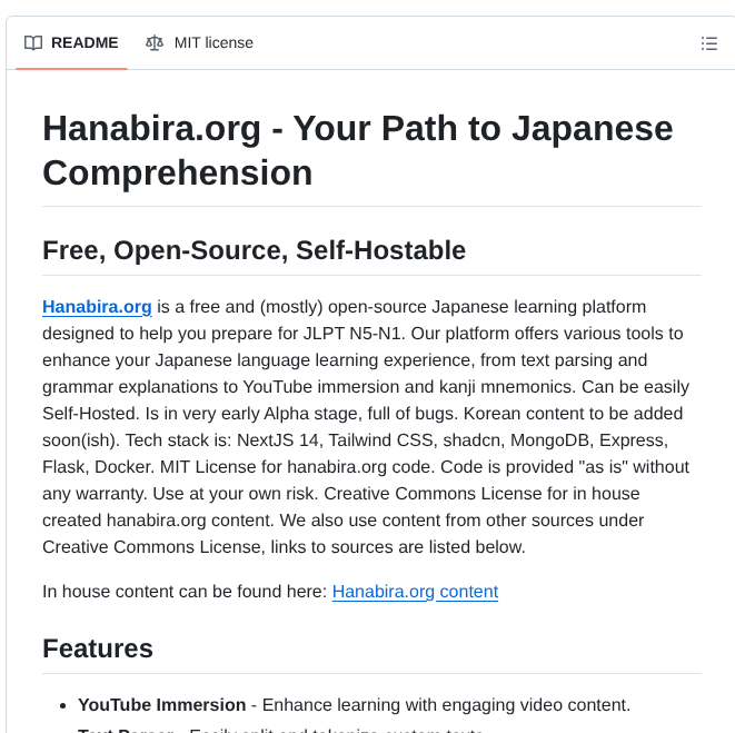 Tristcoil Hanabira.org screenshot