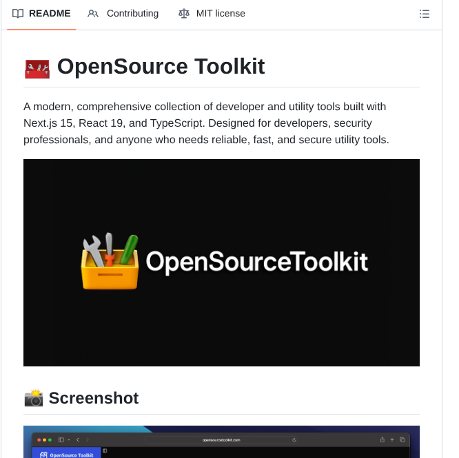 Truethari Opensourcetoolkit screenshot