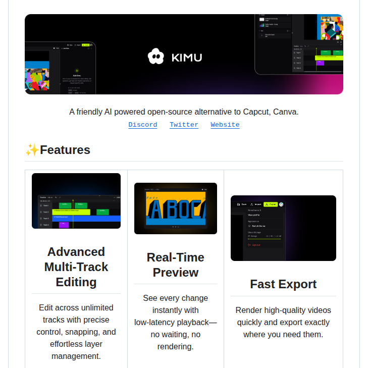 Trykimu Videoeditor screenshot