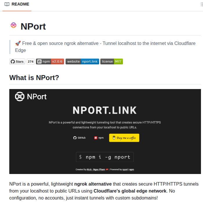 Tuanngocptn Nport screenshot