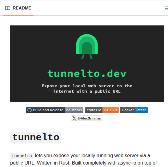 Tunneltodev Tunnelto screenshot