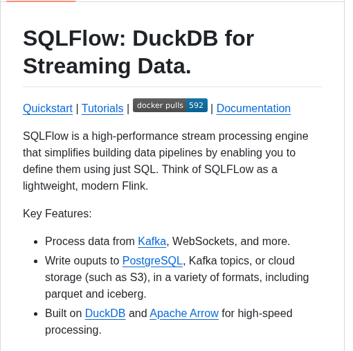 Turbolytics Sql Flow screenshot
