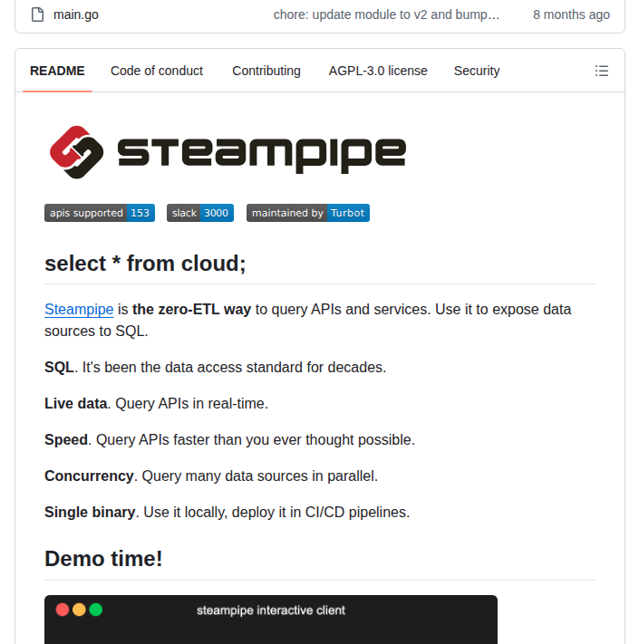 Turbot Steampipe screenshot