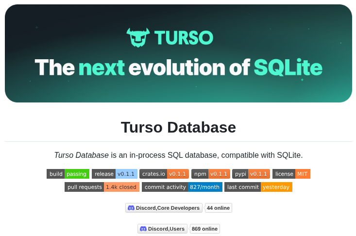Tursodatabase Turso screenshot