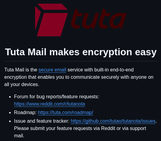 Tutao Tutanota screenshot