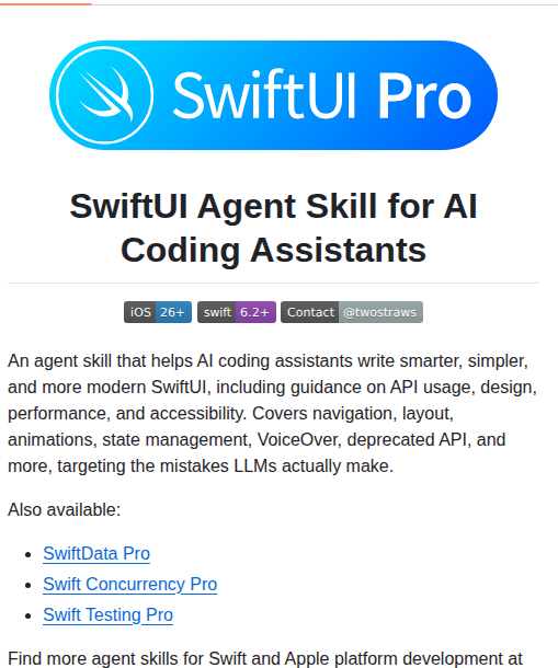 Twostraws Swiftui Agent Skill screenshot