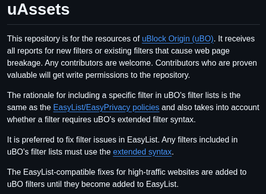 Ublockorigin Uassets screenshot