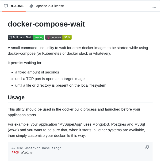 Ufoscout Docker Compose Wait screenshot