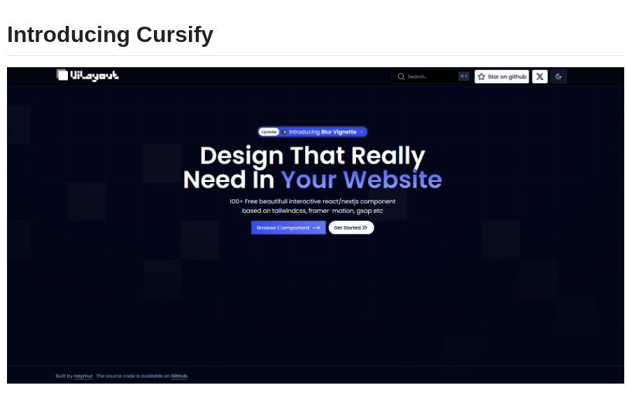 Ui Layouts Cursify screenshot