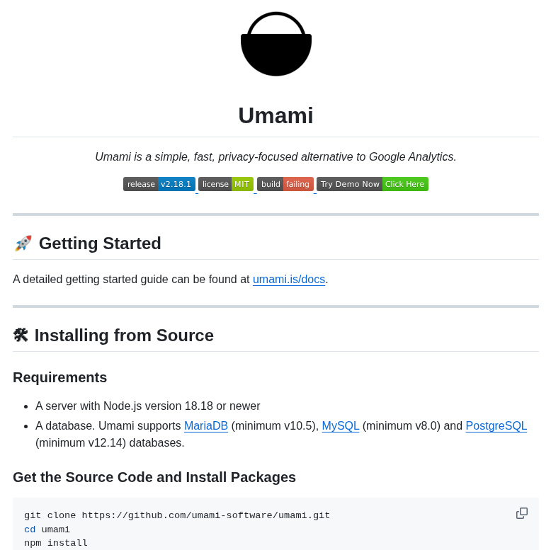 Umami Software Umami screenshot