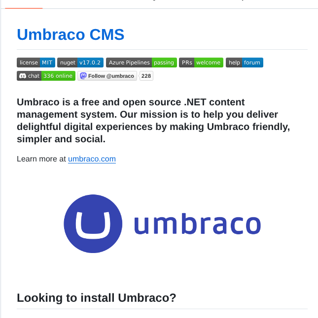 Umbraco Umbraco Cms screenshot