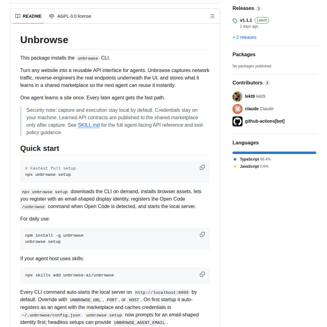 Unbrowse Ai Unbrowse screenshot