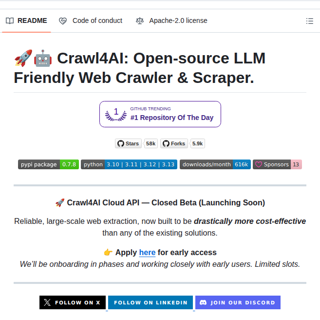Unclecode Crawl4ai screenshot