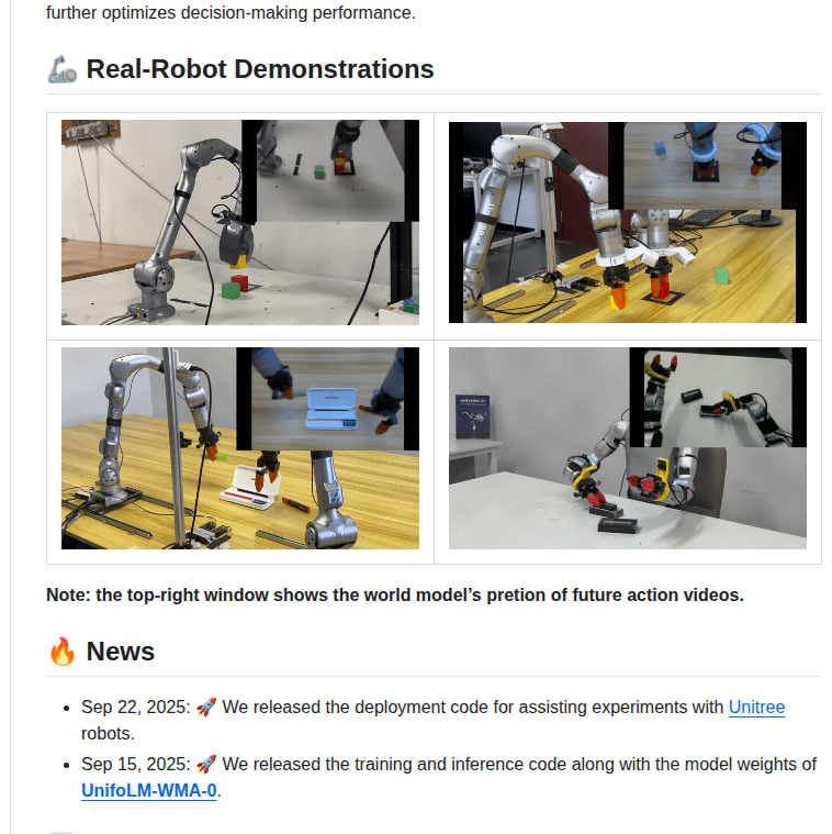 Unitreerobotics Unifolm World Model Action screenshot