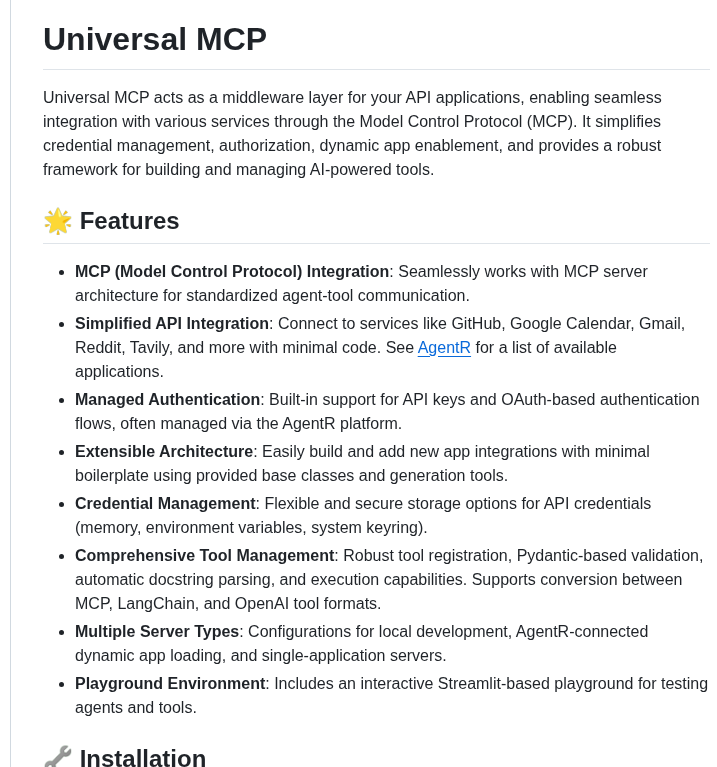 Universal Mcp Universal Mcp screenshot