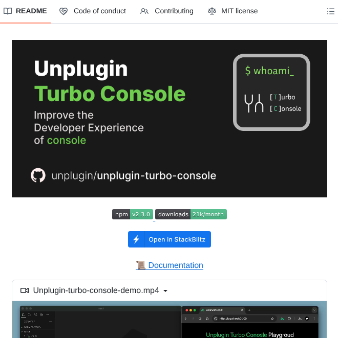 Unplugin Unplugin Turbo Console screenshot