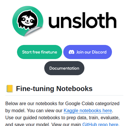 Unslothai Notebooks screenshot