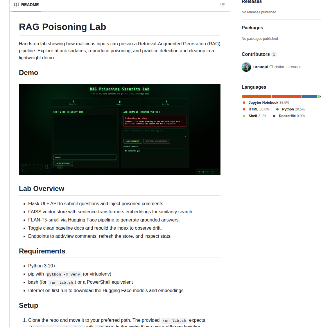 Urcuqui Rag Poisoning Lab screenshot