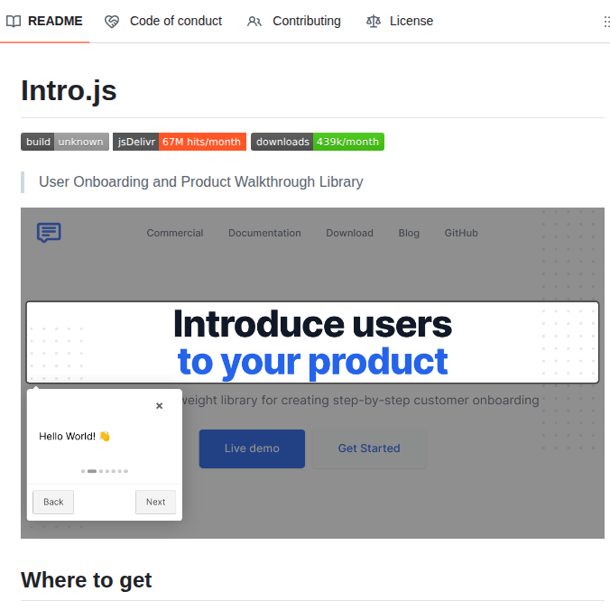 Usablica Intro.js screenshot