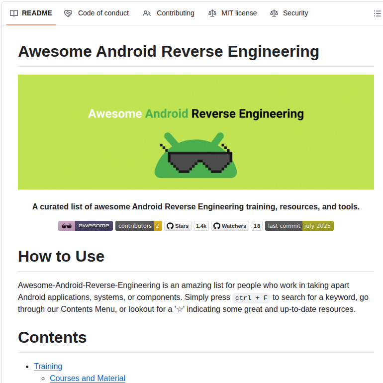 User1342 Awesome Android Reverse Engineering screenshot