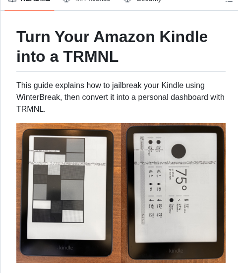 Usetrmnl Trmnl Kindle screenshot