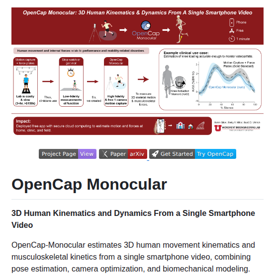 Utahmobl Opencap Monocular screenshot