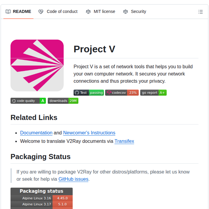 V2fly V2ray Core screenshot