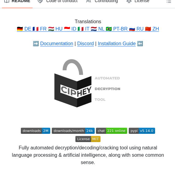 Vaginessa Ciphey screenshot