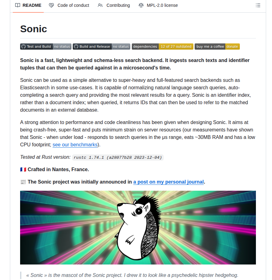 Valeriansaliou Sonic screenshot