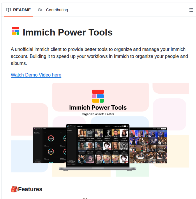 Varun Raj Immich Power Tools screenshot