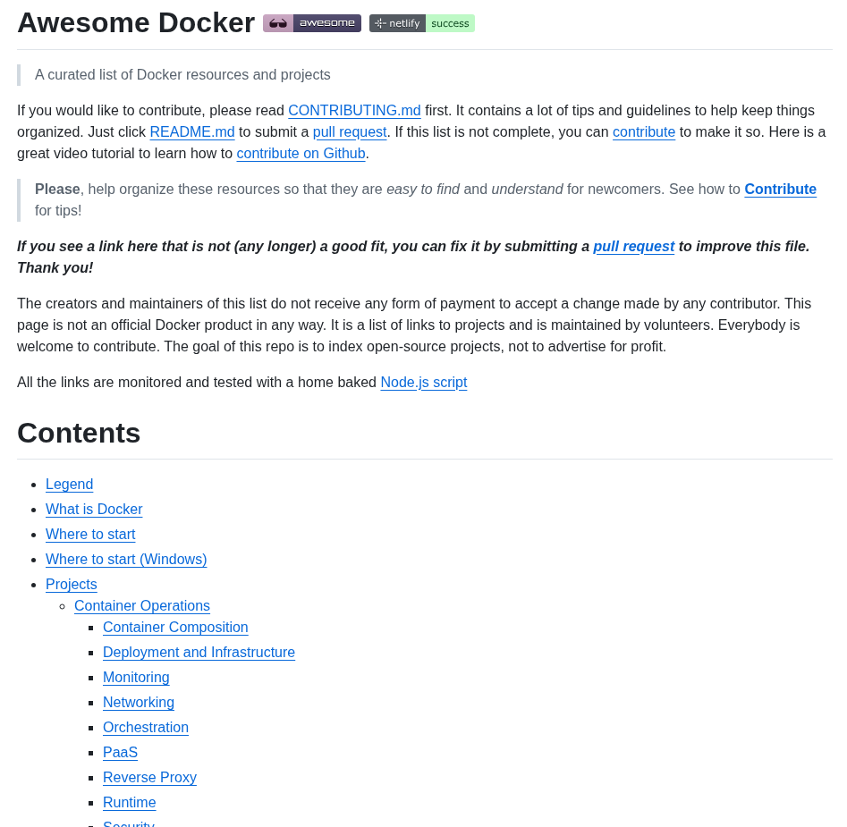 Veggiemonk Awesome Docker screenshot